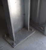 An example of the added value you get with a ‘Grant’ shed. Good, strong welded base plates and 4 x 24mm footings bolts, where as many others use only 2 much smaller footings bolts and often just a simple non-welded angle bracket to bolt columns to concrete.